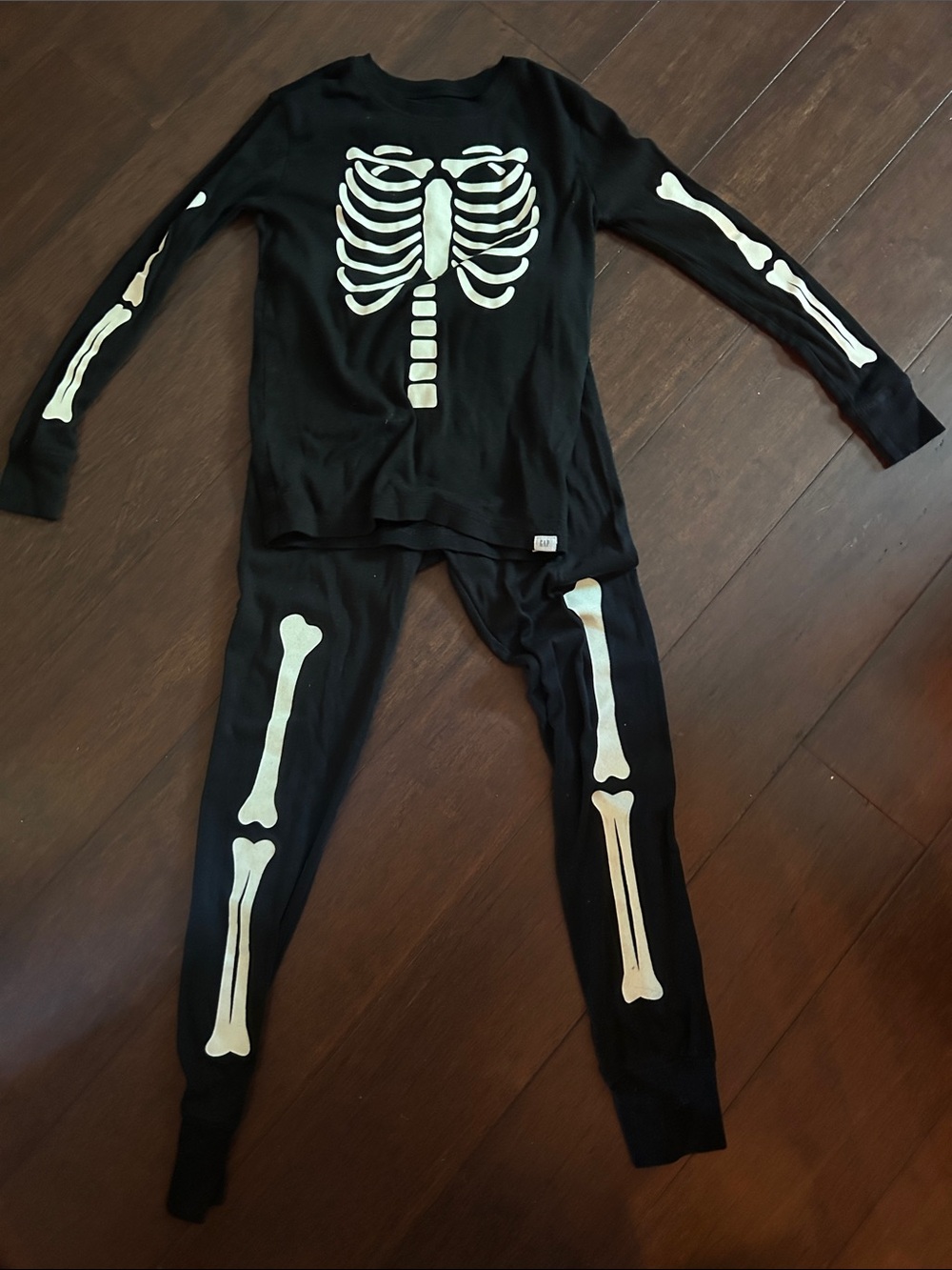 Gap Kids Black Skeleton Pajama Costume - Glow Bone Print